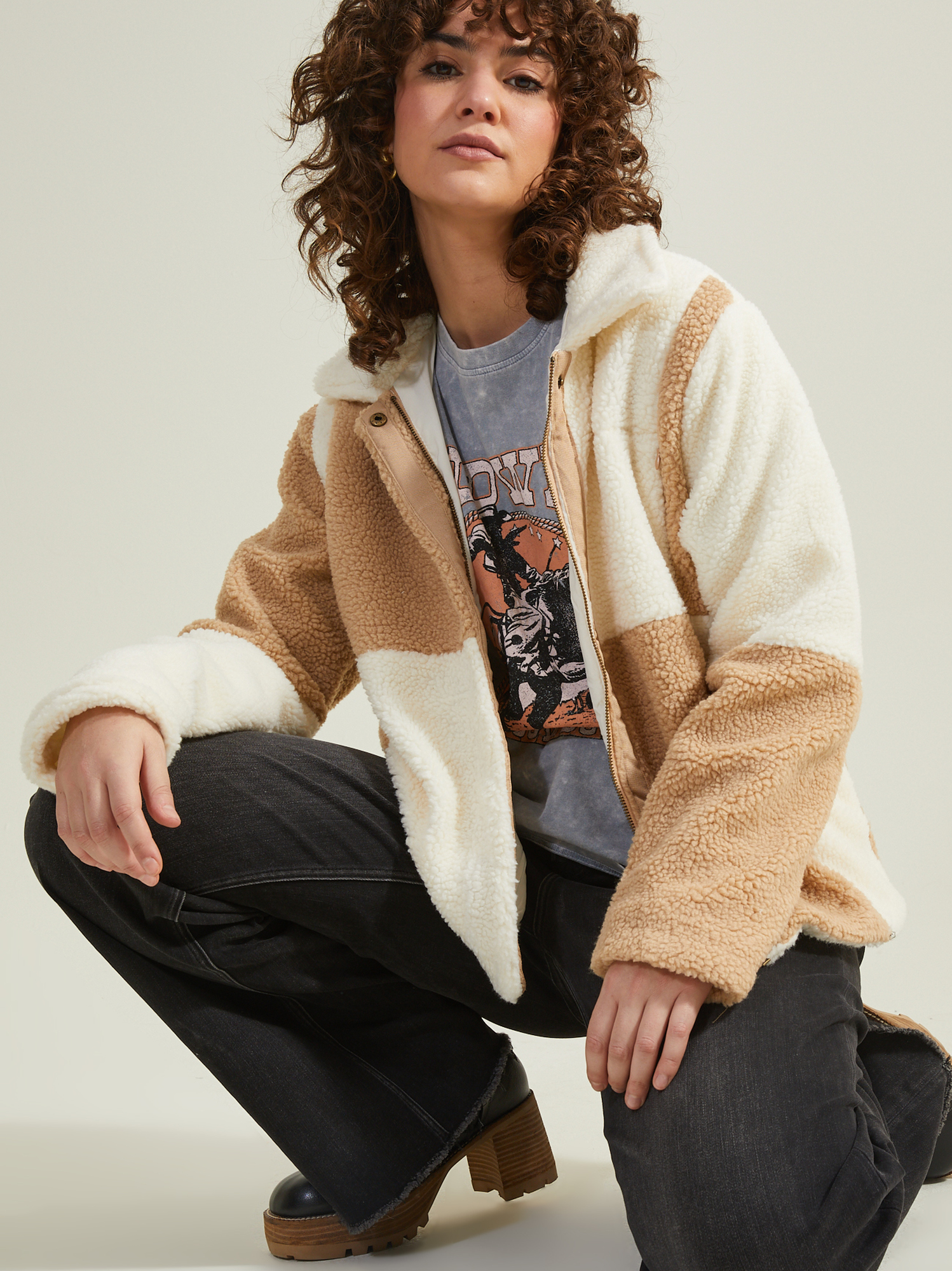 Colorblock new arrivals sherpa jacket