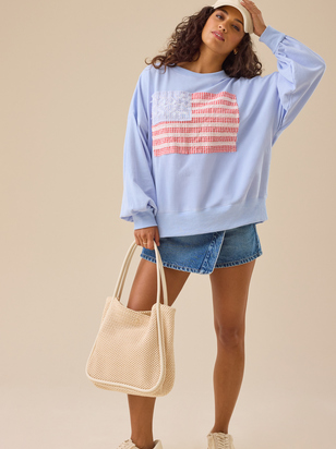Embroidered Flag Sweatshirt - ARULA