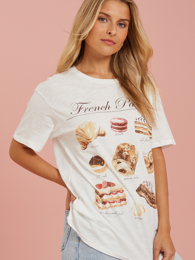 French Pastries Graphic Tee Detail 3 - ARULA