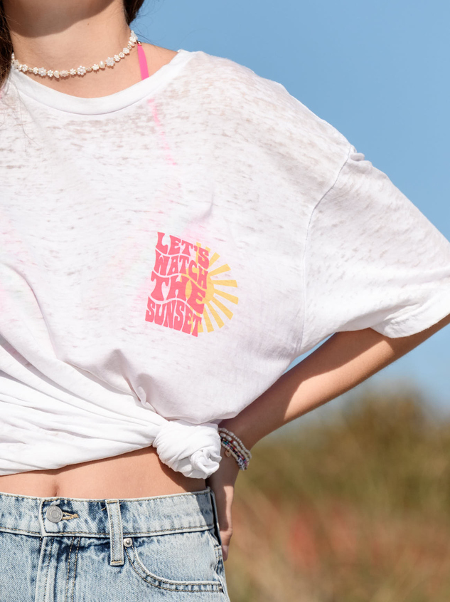 Let's Watch The Sunset Graphic Tee Detail 3 - ARULA