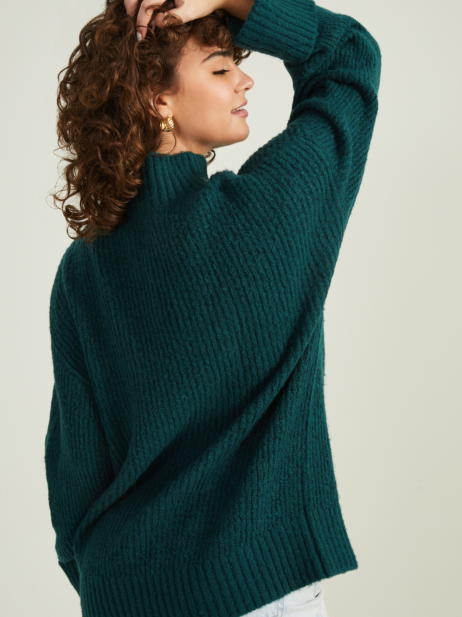Emerald green tunic sweater sales