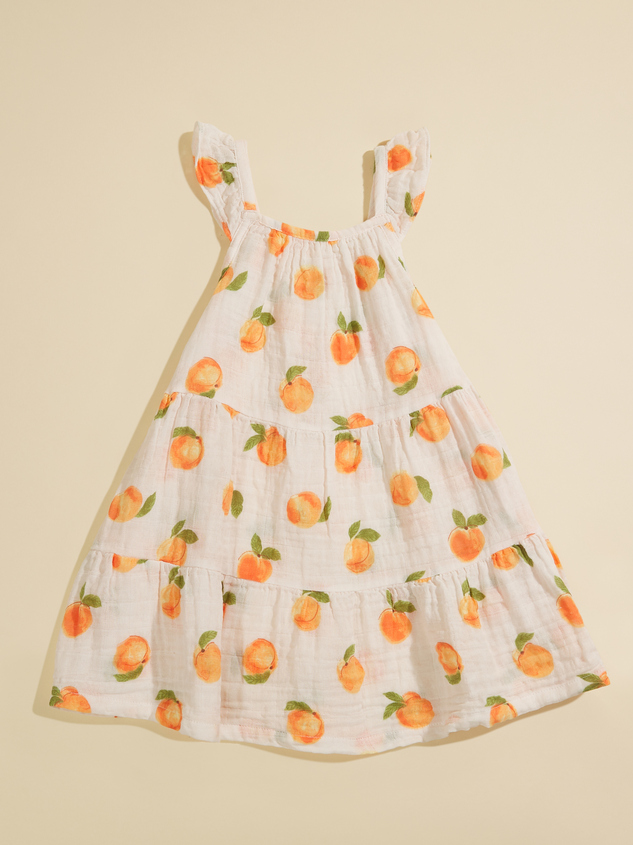 Sweet Peach Tiered Dress Detail 3 - ARULA