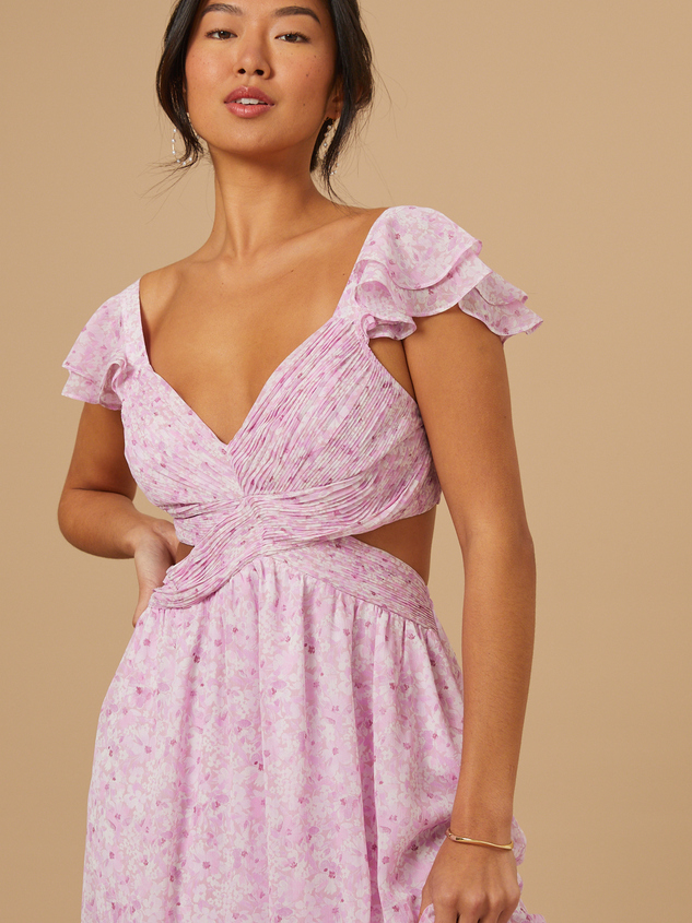 Sariah Floral Cutout Maxi Dress Detail 3 - ARULA