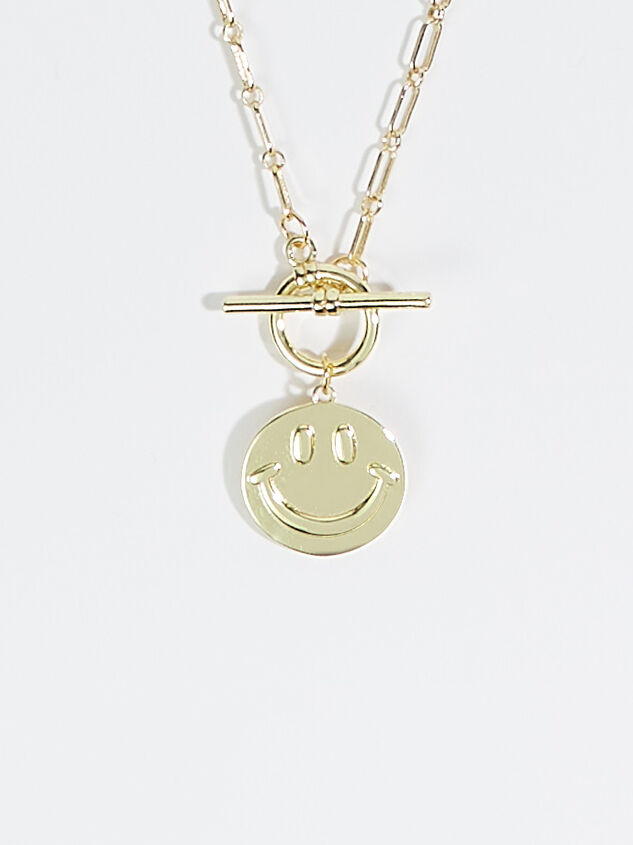 Smiley Toggle Necklace Detail 2 - ARULA