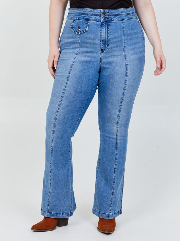 Blue Steel Bootcut Jeans Detail 2 - ARULA