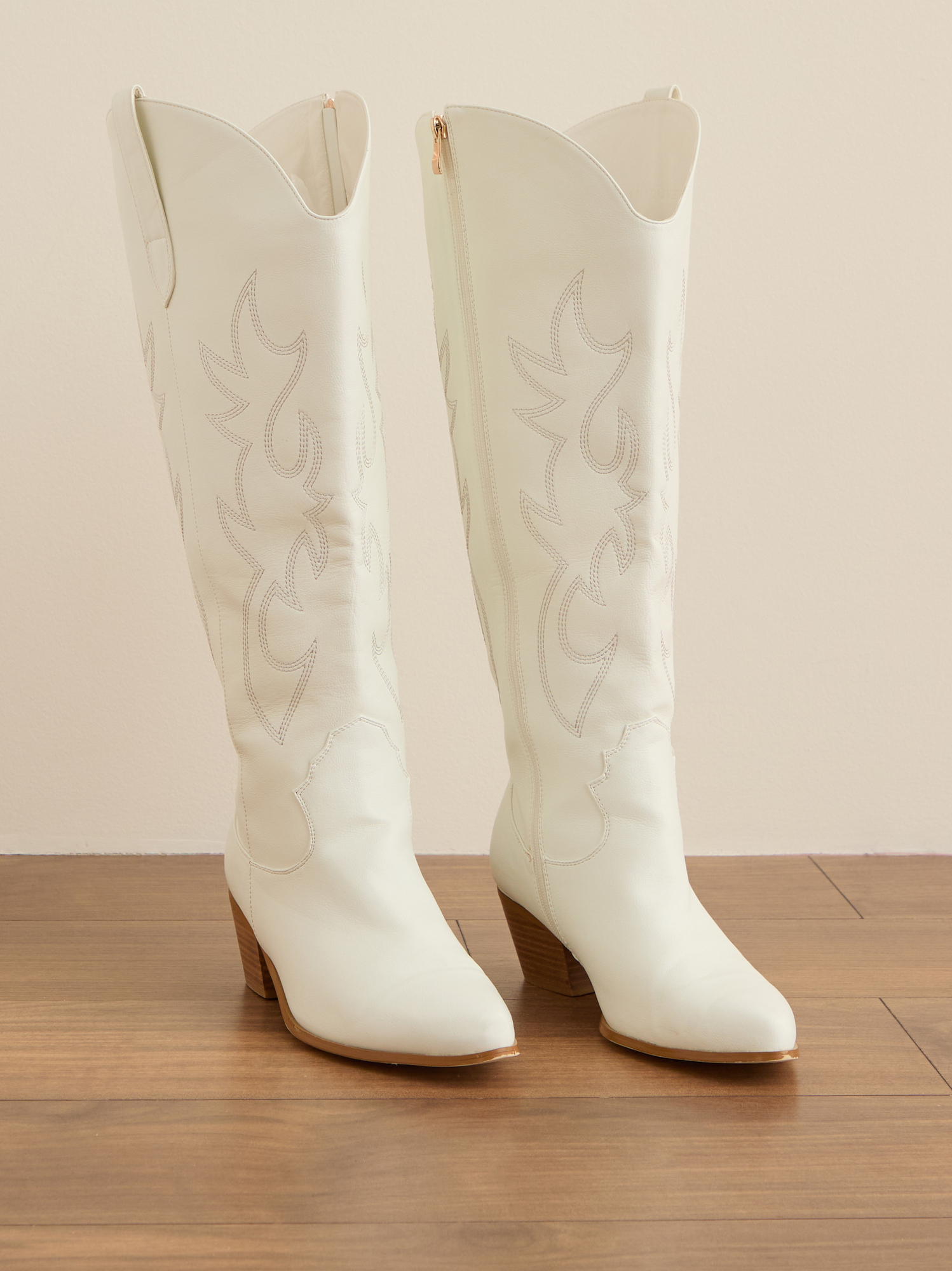 Urson Wide Width Calf Boots by Billini in White Arula