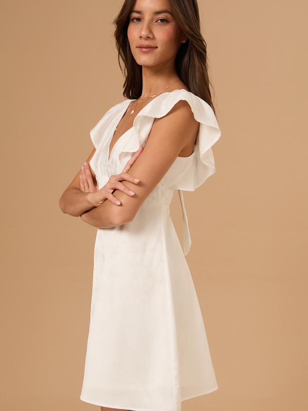Leanne Satin Mini Dress Detail 6 - ARULA
