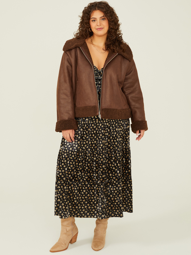 Reed Faux Shearling Jacket Detail 3 - ARULA