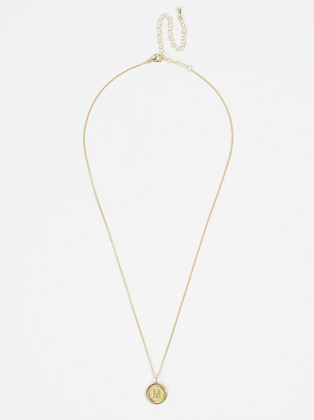 18k Gold Monogram Necklace - M Detail 2 - ARULA