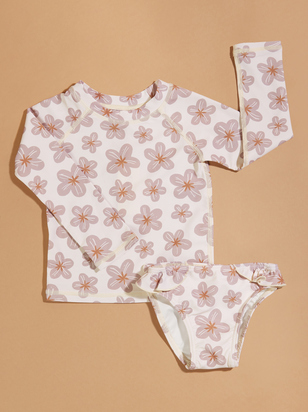 Mariposa Hibiscus Baby Rash Guard Set by Rylee + Cru - ARULA