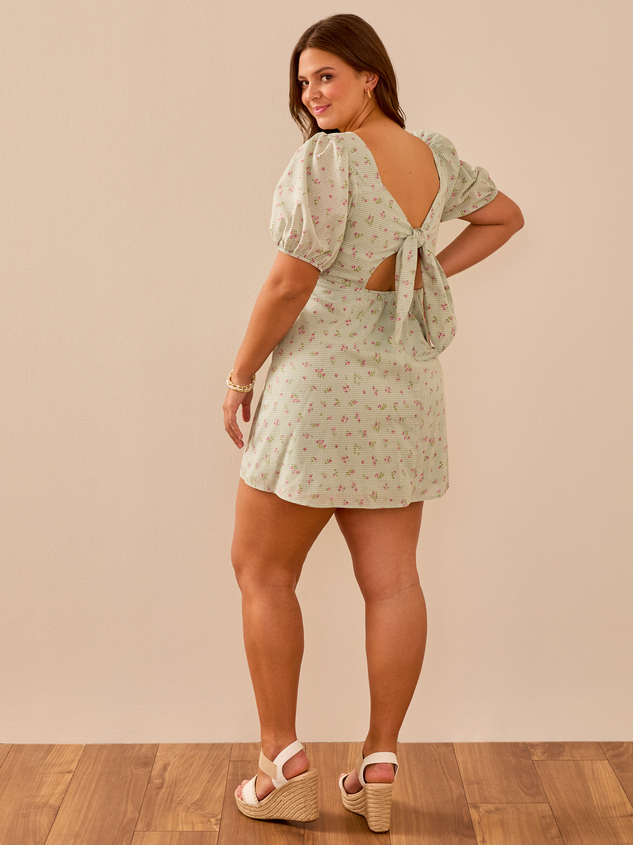 Rachel Floral Mini Dress Detail 5 - ARULA