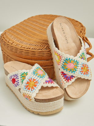 Paige Crochet Platform Sandals - ARULA - 