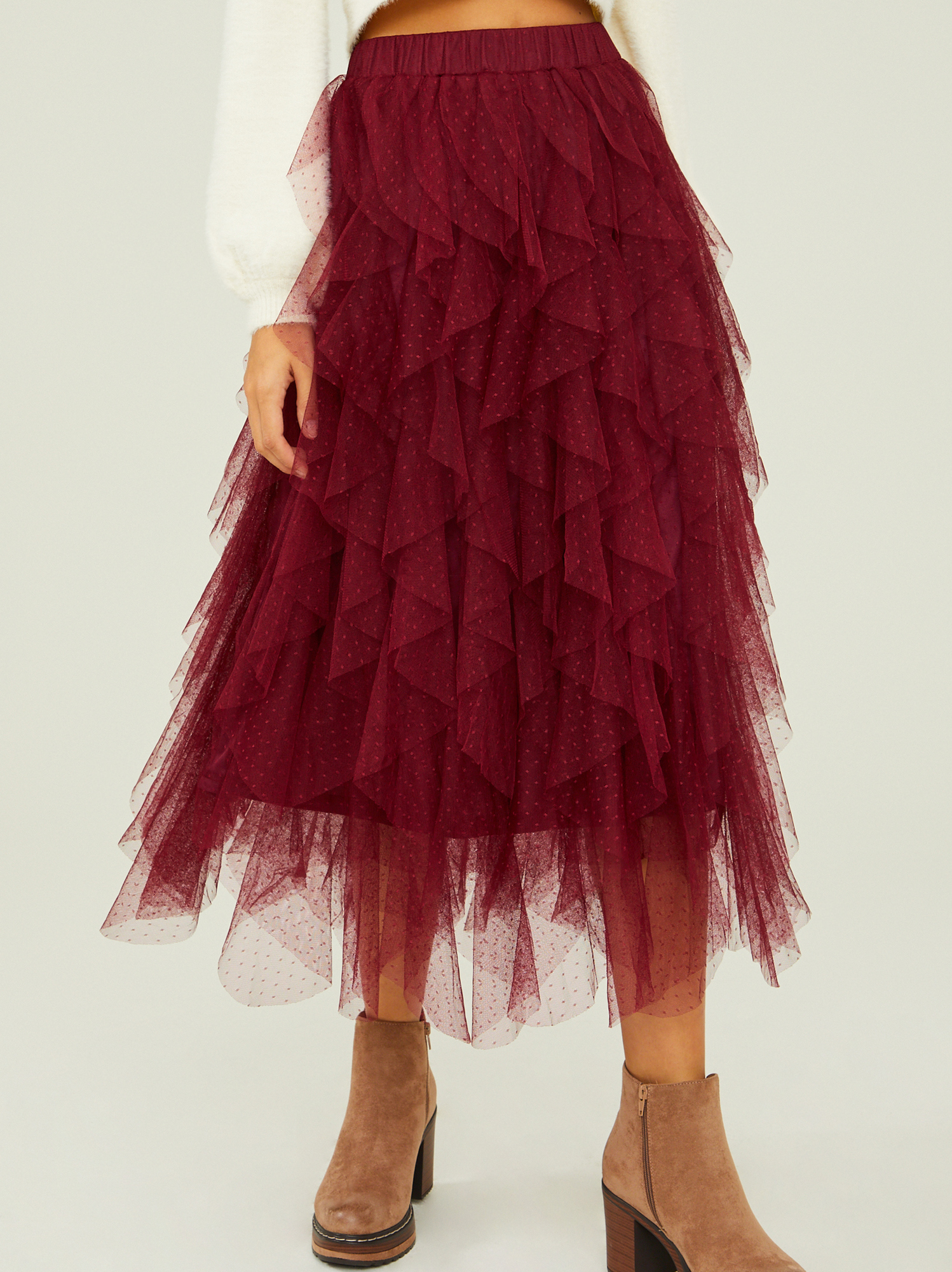 Waterfall cheap tulle skirt