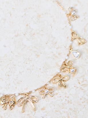 Bow Bliss Charm Necklace - ARULA - 