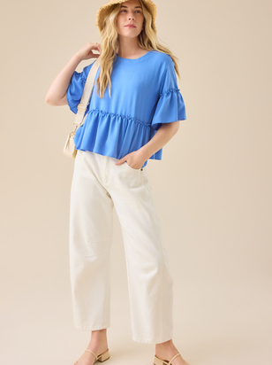 Lori Ruffle Sleeve Top - ARULA