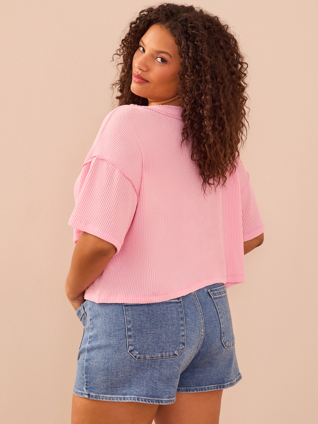 Cropped Urban Ribbed Tee Detail 6 - ARULA