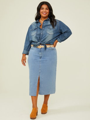 Harleigh Denim Midi Skirt - ARULA