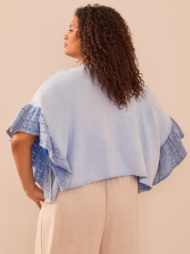 Destiny Cropped Crochet Sweater Detail 5 - ARULA