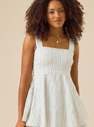 Sloane Striped Bow Back Romper - ARULA - 