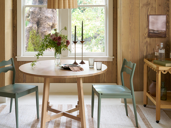Rose Wood Round Dining Table - ARULA - 