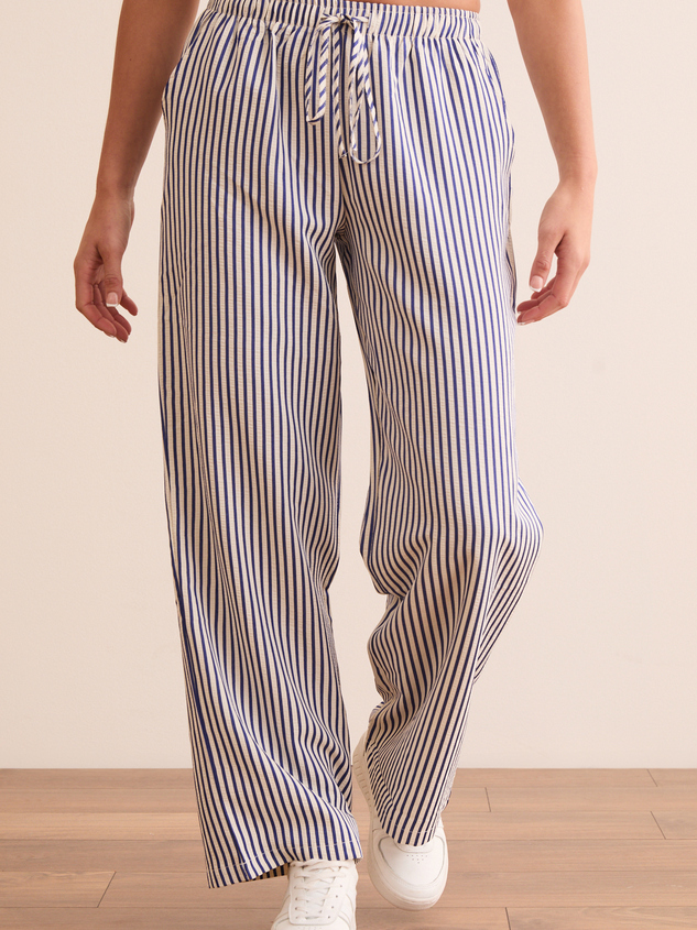 Unwind Striped Lounge Pants Detail 3 - ARULA