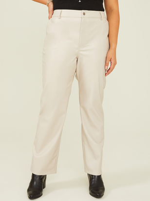 Nelson Vegan Leather Straight Pants - ARULA