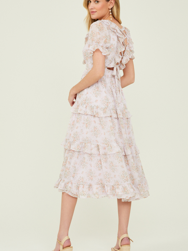 Keira Floral Midi Dress Detail 4 - ARULA