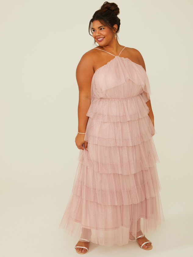 Roselyn Glitter Maxi Dress Detail 3 - ARULA