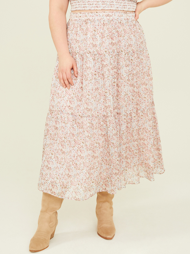 Bella Floral Maxi Skirt Detail 2 - ARULA
