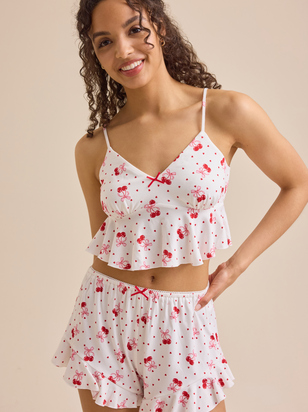 Cherry Bow Lounge Shorts - ARULA