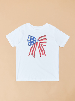 American Bow Sequins Graphic Tee - ARULA