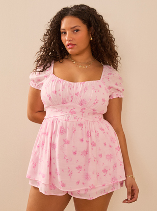 Haisley Floral Crossover Romper - ARULA