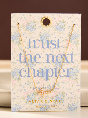 Trust The Next Chapter Pearl Cross Necklace - ARULA - 