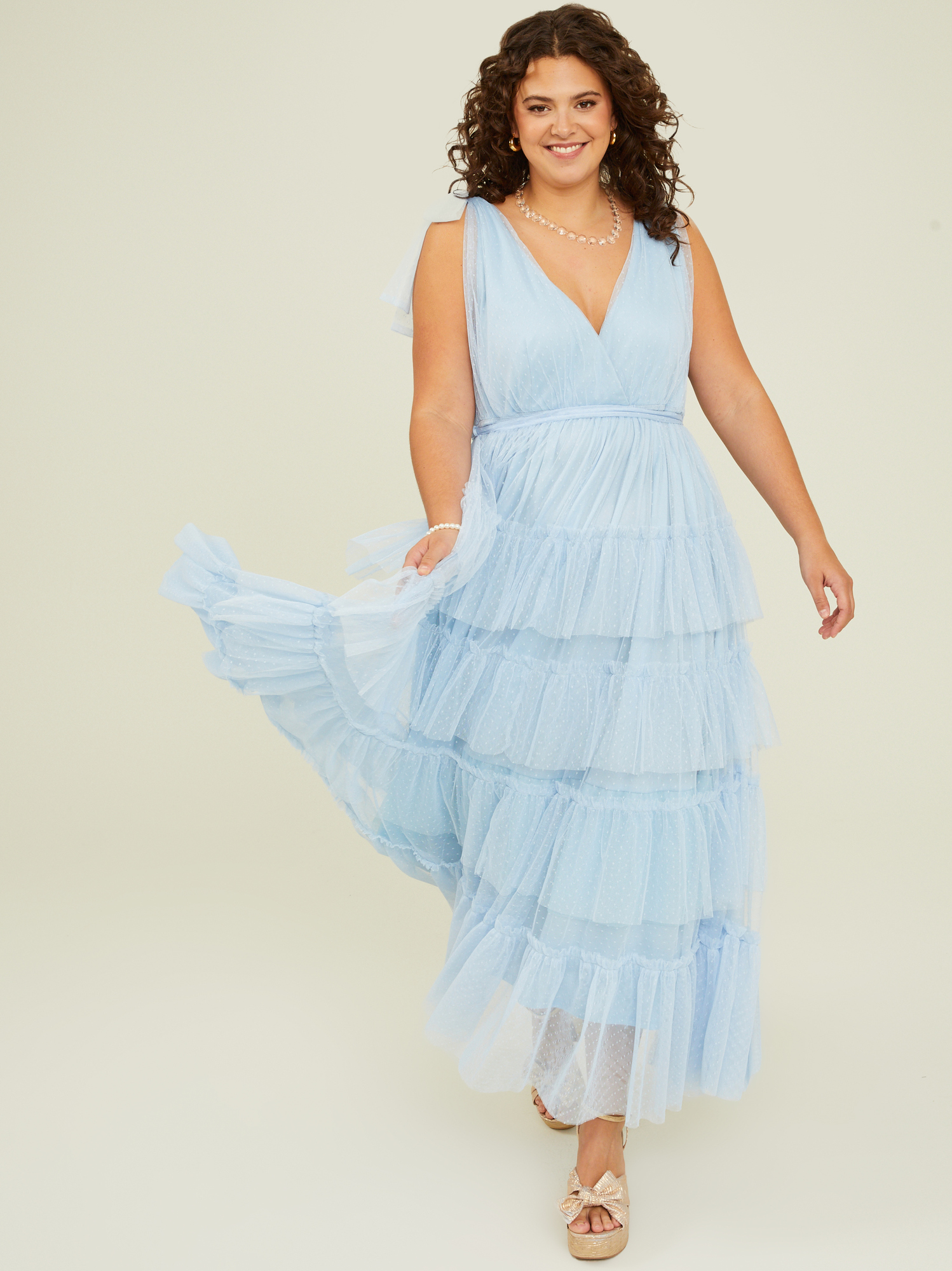 Light blue maxi hot sale dress plus size