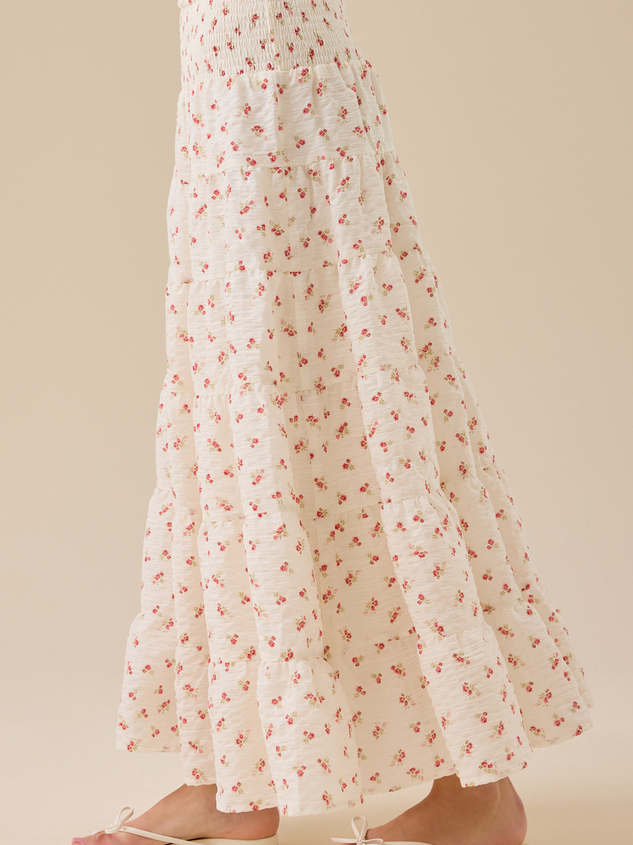 Ruth Floral Midi Skirt Detail 4 - ARULA