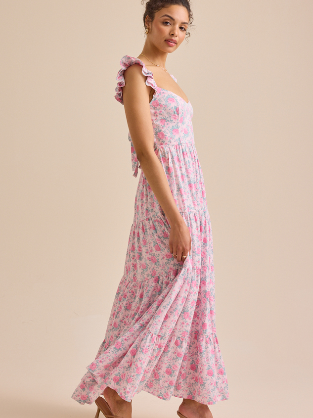 Brielle Flutter Sleeve Maxi Dress Detail 3 - ARULA