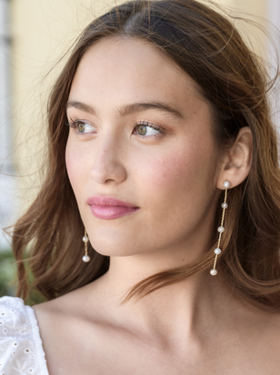Pearl Drop Dangle Earrings - ARULA - 