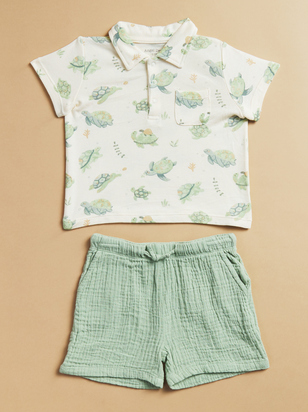 Caspian Sea Turtle Polo And Shirt Set - ARULA - 