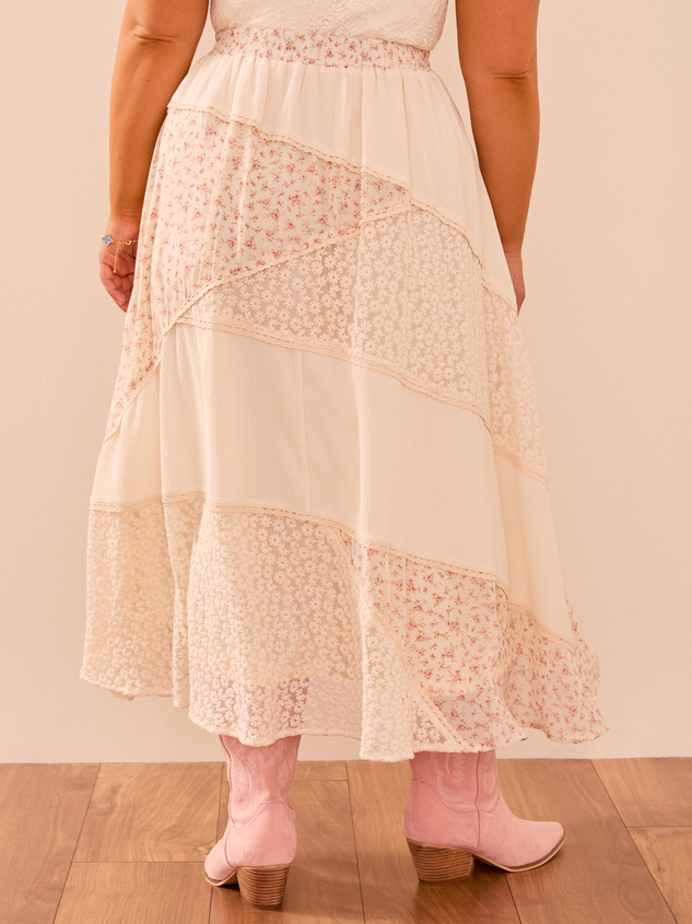 Aster Floral Midi Skirt Detail 6 - ARULA