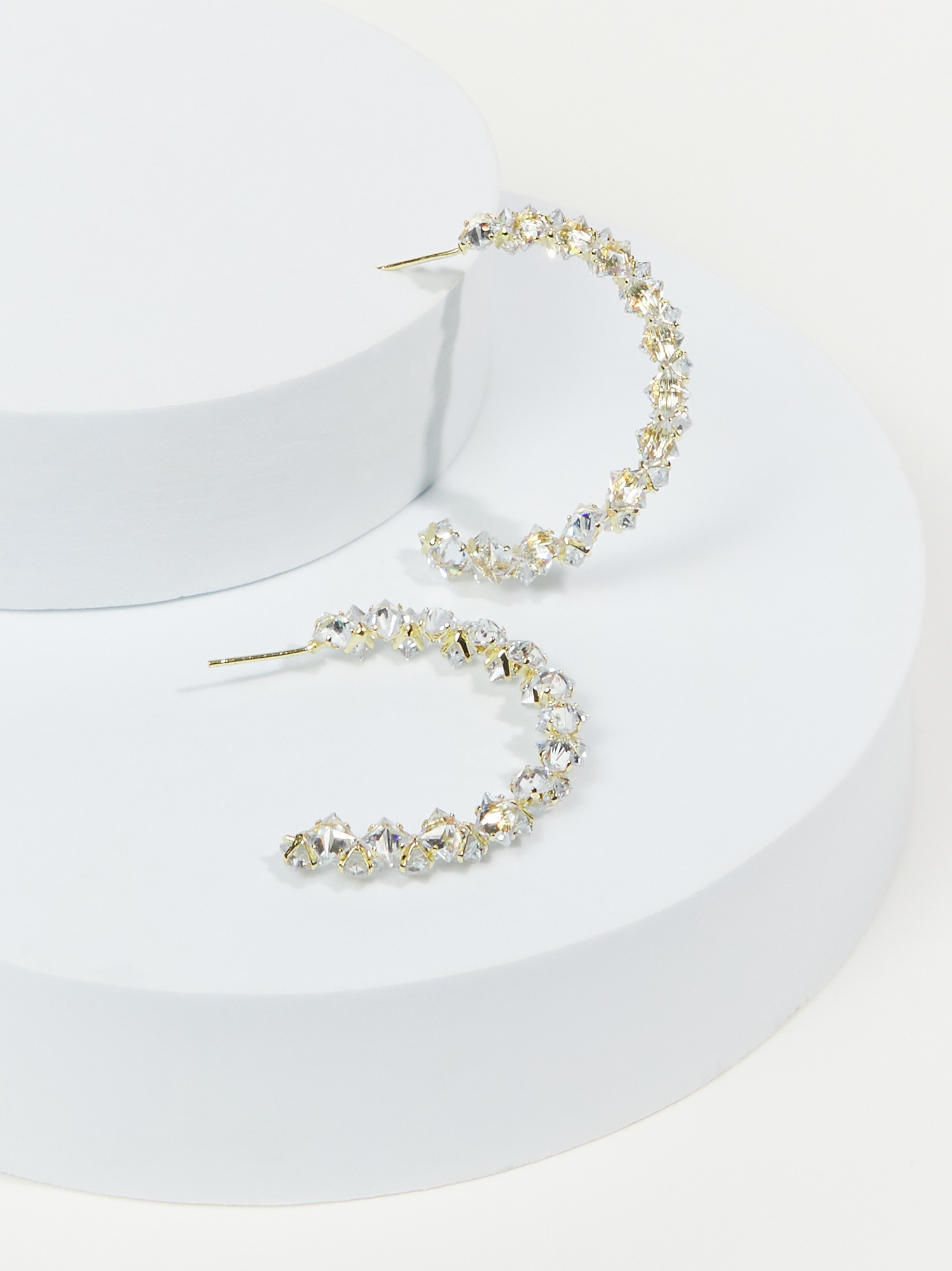 Isa Crystal Hoop Earrings in Gold | Arula