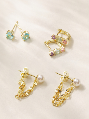 Dreamy Pearl Earring Set - ARULA - 