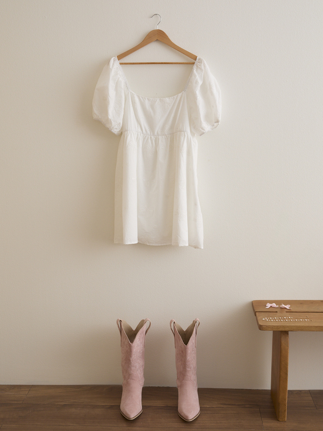Meara Eyelet Bow Dress Detail 3 - ARULA