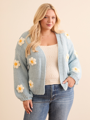Clare Knit Flower Cardigan - ARULA