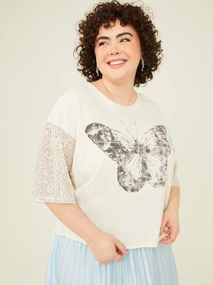 Butterfly Sparkle Graphic Tee - ARULA