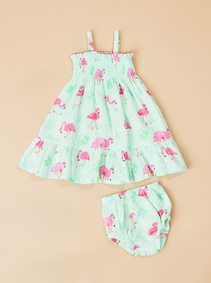 Franny Flamingo Smocked Sun Dress - ARULA - 