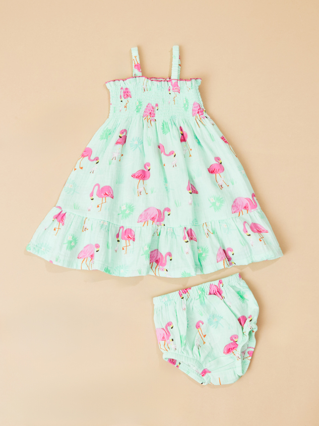 Franny Flamingo Smocked Sun Dress - ARULA