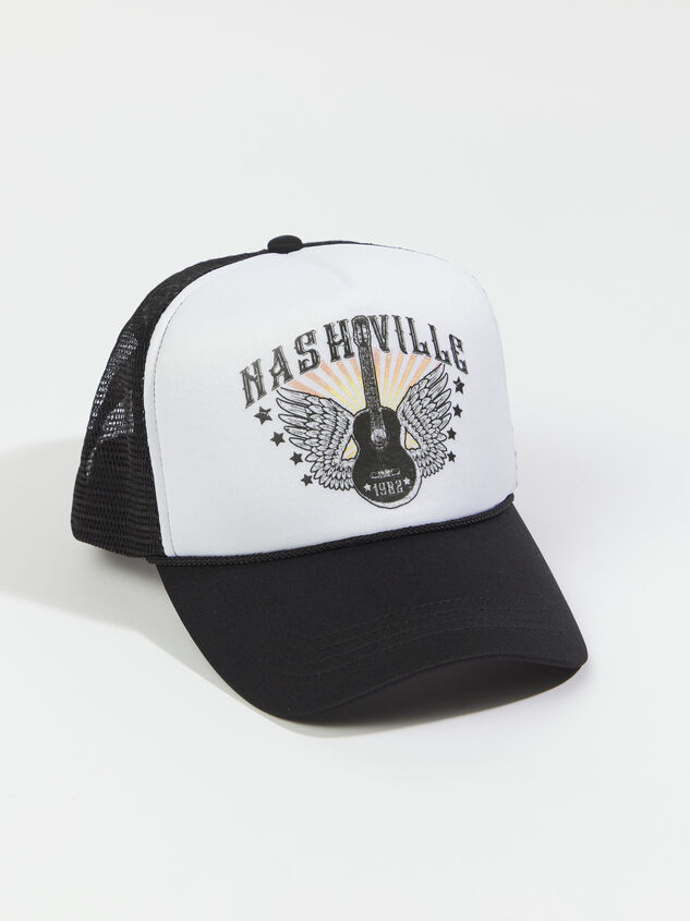 Nashville Guitar Trucker Hat Detail 1 - ARULA