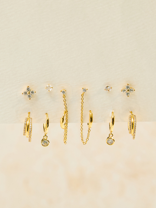 18K Gold Dipped 6-Piece Earring Pack - ARULA