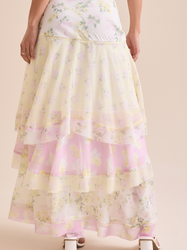 Bellani Tiered Midi Skirt Detail 5 - ARULA