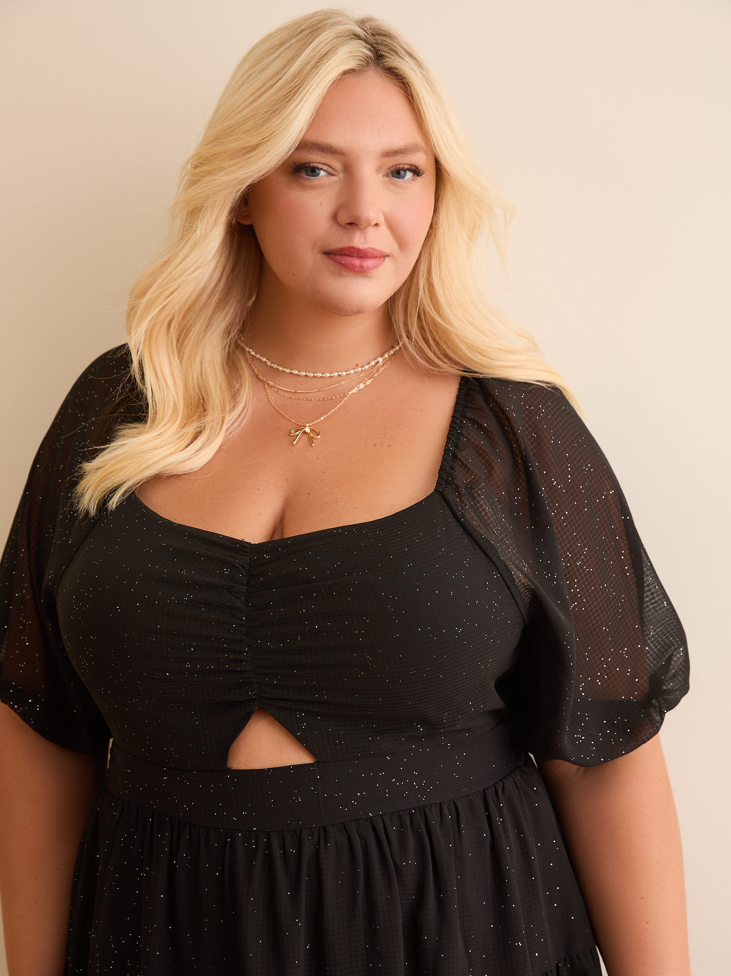 Celina Glitter Dress in Black Arula